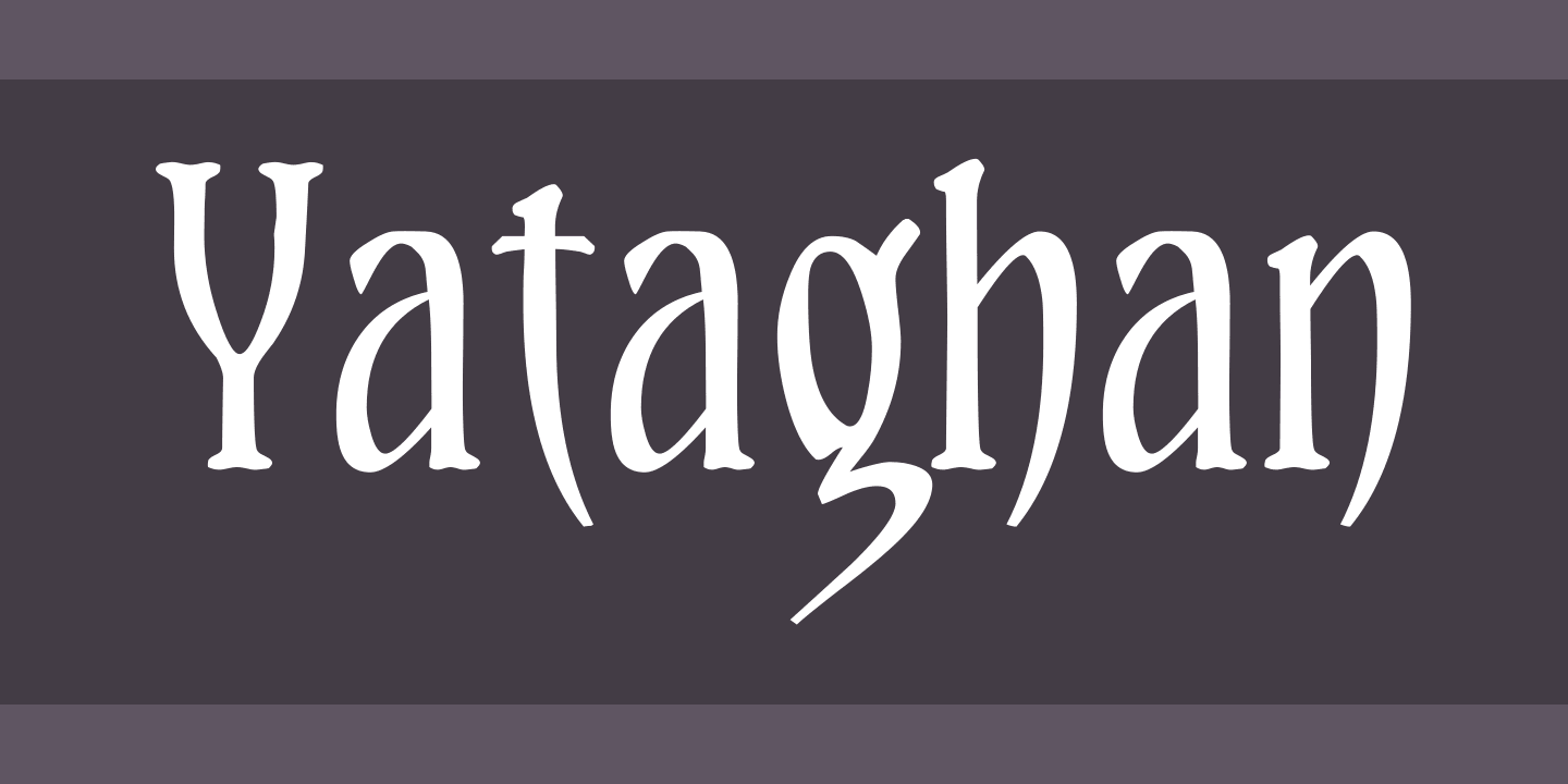 Пример шрифта Yataghan Regular